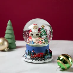 Best Christmas Train Around Santa Delivering Gifts Musical Water Globe - 6.5" Snow Globes