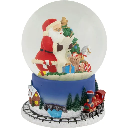 Best Christmas Train Around Santa Delivering Gifts Musical Water Globe - 6.5" Snow Globes