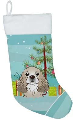 Hot Christmas Tree and Cocker Spaniel Christmas Stocking BB1588CS Stockings
