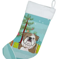 Discount Christmas Tree and English Bulldog Christmas Stocking BB1591CS Stockings
