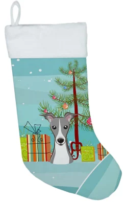 Best Christmas Tree and Italian Greyhound Christmas Stocking BB1608CS Stockings