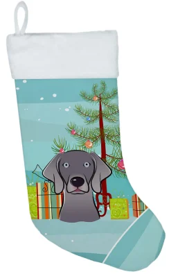 Best Christmas Tree and Weimaraner Christmas Stocking BB1603CS Stockings