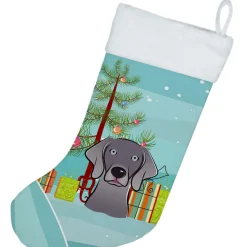 Best Christmas Tree and Weimaraner Christmas Stocking BB1603CS Stockings