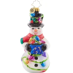 Sale Light The Night Snowman Glass Christmas Ornament 1021614 Collectibles