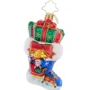 Online Night Before Christmas Stocking Gem Glass Christmas Ornament 1021430 Collectibles