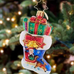 Online Night Before Christmas Stocking Gem Glass Christmas Ornament 1021430 Collectibles