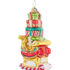 New Piled-High Sleigh Glass Christmas Ornament 1021677 Collectibles