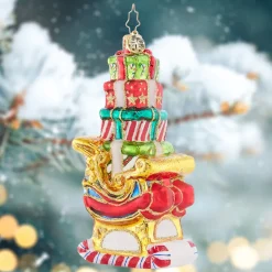 New Piled-High Sleigh Glass Christmas Ornament 1021677 Collectibles