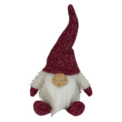 Outlet Chubby Smiling Gnome Plush Christmas Figure - 15" - Ivory and Red Gnomes