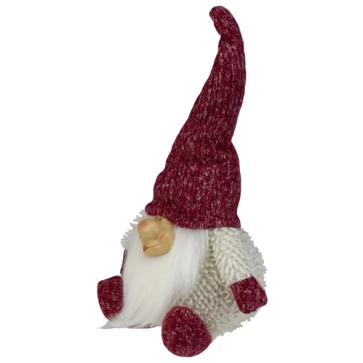 Outlet Chubby Smiling Gnome Plush Christmas Figure - 15" - Ivory and Red Gnomes