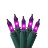 Outlet Commercial Grade Mini Christmas Light Set - Purple - 45.5' Green Wire - 100ct Commercial