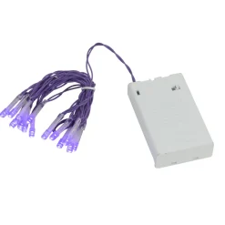 Best 15-Count Battery Operated Purple LED Micro Christmas Lights - 4.8 ft Purple Wire Battery Operated
