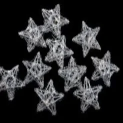 Sale 10-Count Battery Operated Warm Clear Sparkling Glittered Star Christmas Light set, 6.6ft Silver Wire Battery Operated