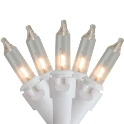 Best 300-Count Clear Mini Christmas Light Set, 61ft White Wire Incandescent
