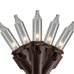 Best 300-Count Clear Mini Christmas Light Set, 149.6ft Brown Wire Incandescent