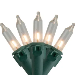 Outlet 10-Count Clear Mini Christmas Light Set - 3' Green Wire Incandescent