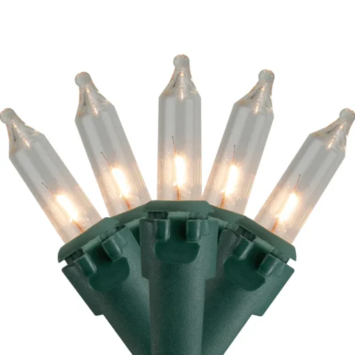 Outlet 10-Count Clear Mini Christmas Light Set - 3' Green Wire Incandescent