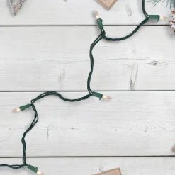 Outlet 10-Count Clear Mini Christmas Light Set - 3' Green Wire Incandescent