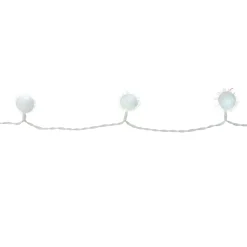 Best 40-Count Cool White Iridescent Snowball LED Christmas Lights - 19.2 ft White Wire Fairys