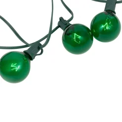 Discount 10-Count Green G50 Globe Christmas Patio Lights- 9ft, Green Wire Globes