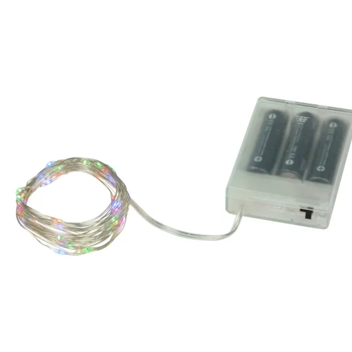 Discount 50-Count Multicolor LED Micro Fairy Christmas Lights - 16ft, Copper Wire Fairys