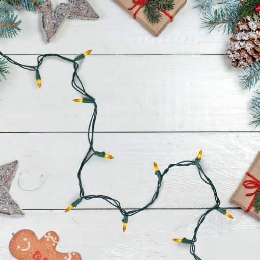 Best 100-Count O[aque Gold Mini Christmas Lights - 28.75' Green Wire Incandescent