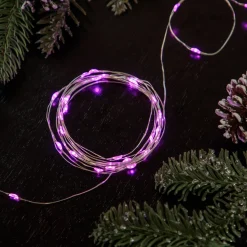 100-Count Pink LED Micro Fairy Christmas Lights, 16ft Copper Wire Fairys