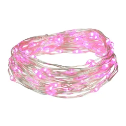 100-Count Pink LED Micro Fairy Christmas Lights, 16ft Copper Wire Fairys
