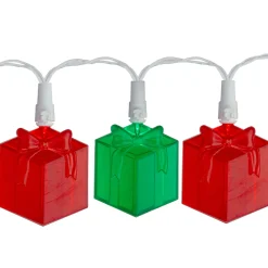 Sale 20-Count Red and Green LED Novelty Christmas Lights 9.5ft White Wire Novelty