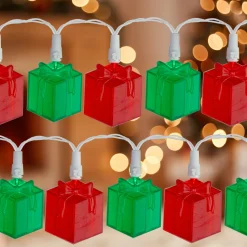 Sale 20-Count Red and Green LED Novelty Christmas Lights 9.5ft White Wire Novelty