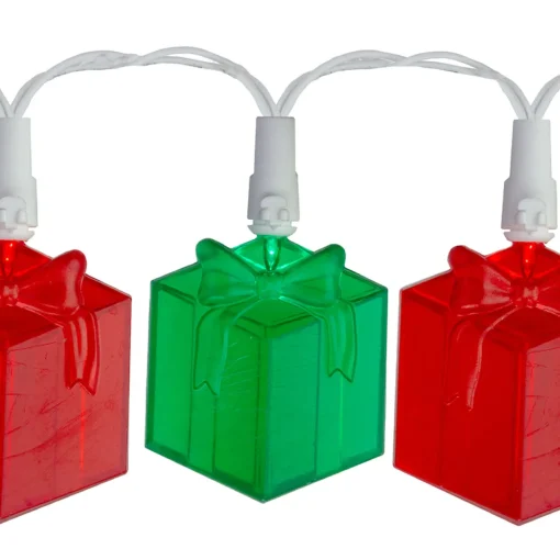 Sale 20-Count Red and Green LED Novelty Christmas Lights 9.5ft White Wire Novelty