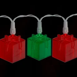 Sale 20-Count Red and Green LED Novelty Christmas Lights 9.5ft White Wire Novelty