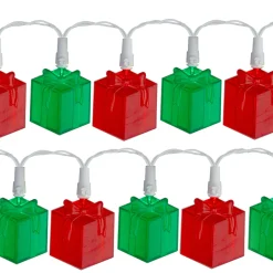 Sale 20-Count Red and Green LED Novelty Christmas Lights 9.5ft White Wire Novelty