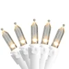 50-Count Warm White LED Mini Christmas Lights, 16.25ft White Wire Led