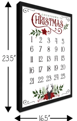 Best Countdown to Christmas 16.5" x 23.5" Framed Christmas Wall Decor Art Print Sign Poster in a Black Wooden Frame with UV Acrylic and Hangers Wall