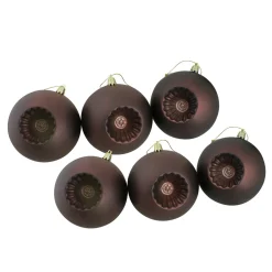 Outlet 6ct Brown Shatterproof Matte Christmas Ball Ornaments 4" (100mm) Shatterproof Balls|Ball Ornaments
