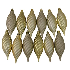 Sale 125ct Champagne Gold Shatterproof 4-Finish Christmas Ornaments 5.5