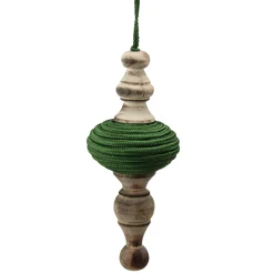 2ct Green and Beige Christmas Finial Drop Ornaments 9" Finials|Pendants