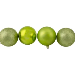 Sale 32ct Kiwi Green Shatterproof 4-Finish Christmas Ball Ornaments 3.25" (80mm) Shatterproof Balls|Ball Ornaments