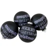 Best 4ct Matte Black Merry Little Christmas Glass Ball Ornaments 2.5-Inch (65mm) Ball Ornaments|Glass