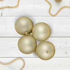Clearance 32ct Matte Champagne Gold Shatterproof Christmas Ball Ornaments 3.25" (80mm) Ball Ornaments|Shatterproof Balls