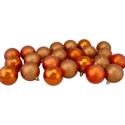 24ct Orange Shatterproof 4-Finish Christmas Ball Ornaments 2.5" (60mm) Shatterproof Balls|Ball Ornaments