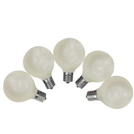10ct Pearl White G50 Globe Replacement Bulbs Globes