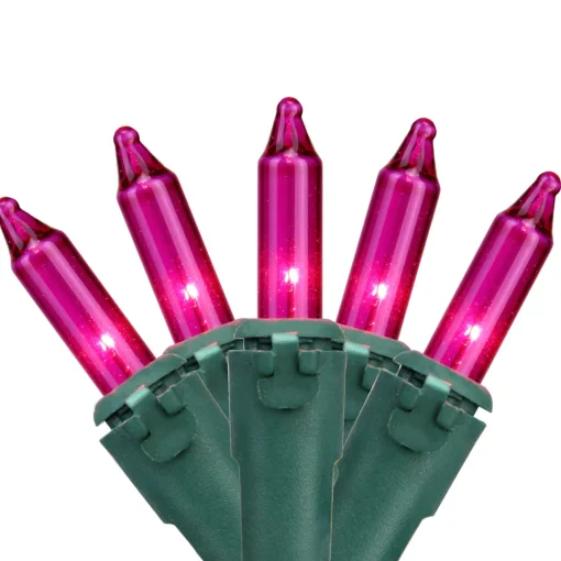 Discount 100ct Pink Mini Christmas Lights - 34ft, Green Wire Incandescent