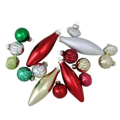 Outlet 16ct Red and Green Traditional Finial Christmas Ornaments 4" (101mm) Ball Ornaments|Glass