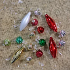 Outlet 16ct Red and Green Traditional Finial Christmas Ornaments 4" (101mm) Ball Ornaments|Glass