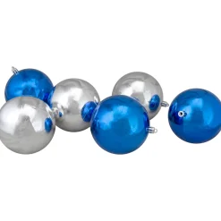 Sale 12ct Silver and Blue 2-Finish Shatterproof Ball Christmas Ornaments 4