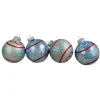 Discount 4ct Silver and Blue Snowflake Glass Ball Christmas Ornament 2.75" (70mm) Ball Ornaments|Glass