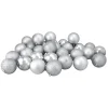 Online 32ct Silver Shatterproof 4 Finish Christmas Ball Ornaments 3.25" (80mm) Ball Ornaments|Shatterproof Balls