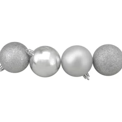 Online 32ct Silver Shatterproof 4 Finish Christmas Ball Ornaments 3.25